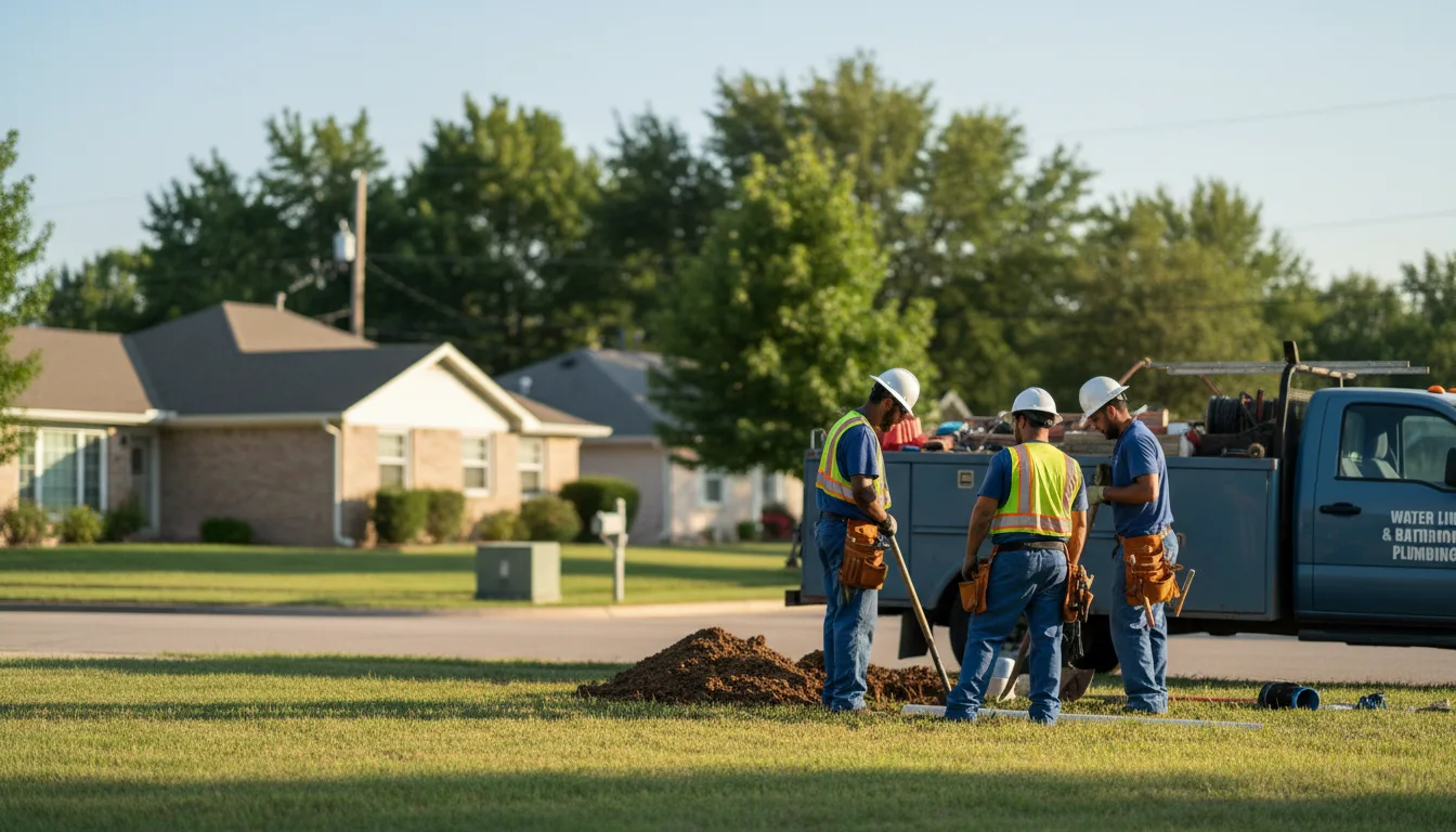 Residential water line and bathroom plumbing service in Romulus, MI